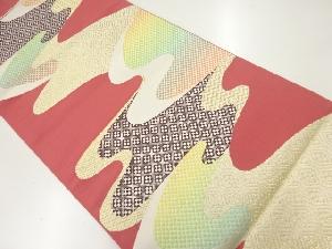 本場筑前博多流水に古典柄模様織出し名古屋帯